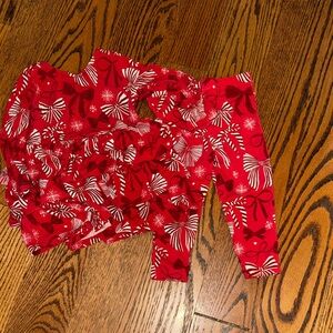 Little Sleepies Play Luxe Red Bow Baby tiered dress with matching legging